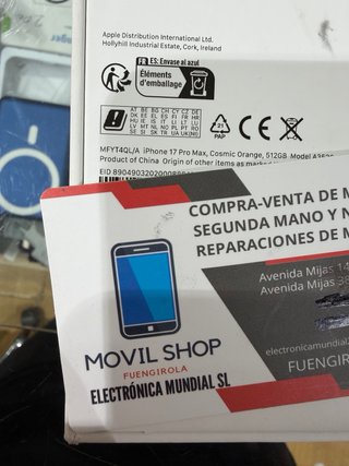 iPhone 17 Pro MAX 512GBNaranjad  Sin abrir