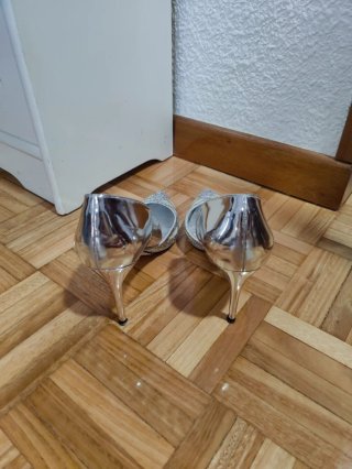 Zapatos de fiesta plateados talla 37 nuevos