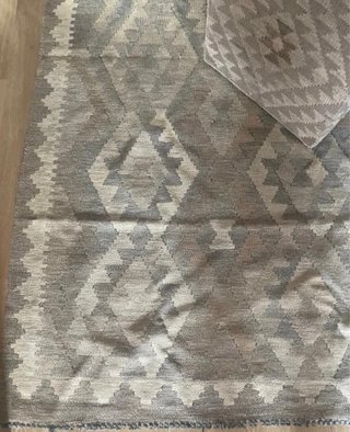 Alfombra Kilim Lana + Puff a juego