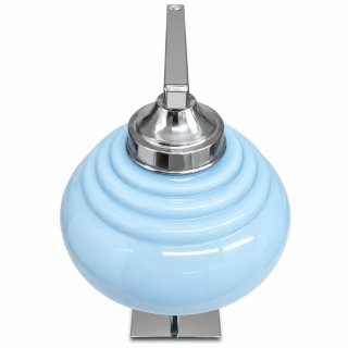 Candeeiro de mesa azul e prateado