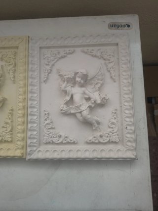 2 Cuadros Ángeles Artesanales Beige