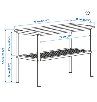 Banco Zapatero Nipasen Ikea Negro (con dos baldas)