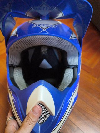 Casco Motocross Acerbis Azul y Blanco