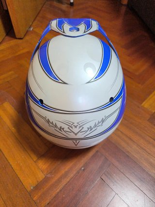 Casco Motocross Acerbis Azul y Blanco