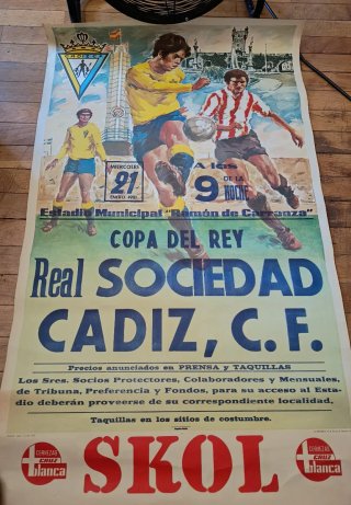 Cartel Fútbol Real Sociedad - Cádiz 1981
