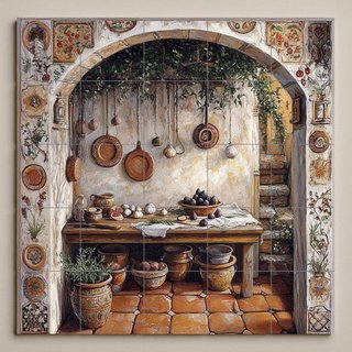 Mural azulejos Cocina rústica mediterránea 30x30