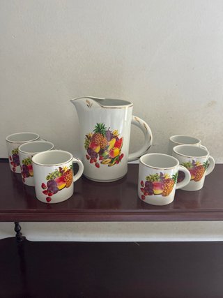 Juego Jarra y Tazas Frutas