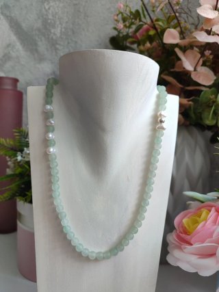 Collar Plata y Piedras Naturales Verdes