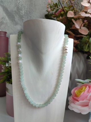 Collar Plata y Piedras Naturales Verdes