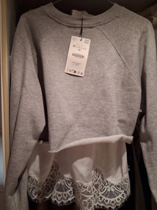 Sudadera Zara Gris Talla M