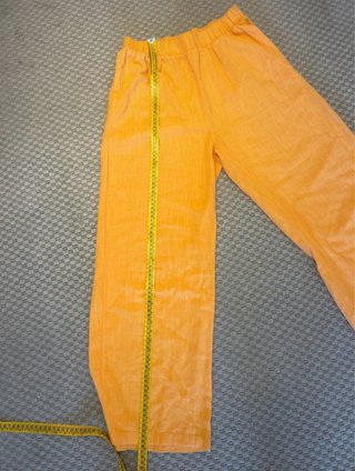 Pantalones anchos Bershka naranja lino