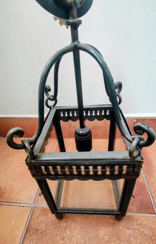 Farol de forja con cristal