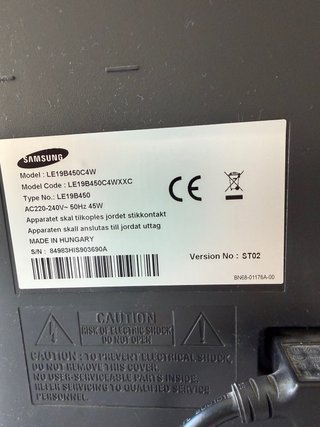 TV Samsung modelo LE19B450C4W
