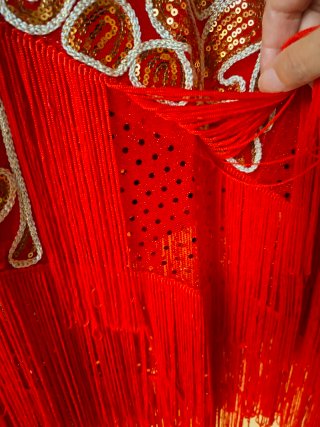 Abito rosso paillettes flamenco tg. S
