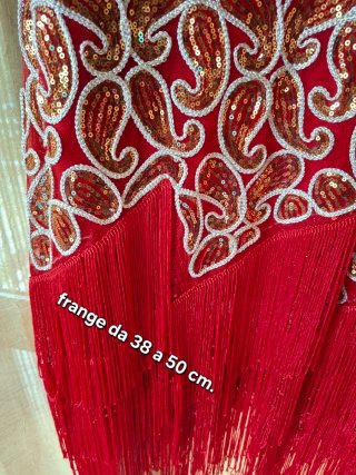 Abito rosso paillettes flamenco tg. S