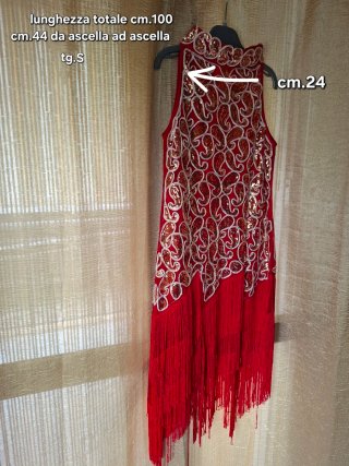 Abito rosso paillettes flamenco tg. S