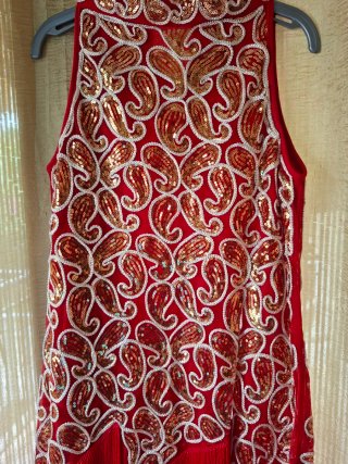 Abito rosso paillettes flamenco tg. S
