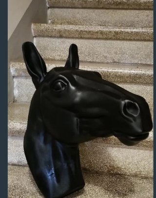 - LAST PRICE - Riproduzione testa di cavallo nera