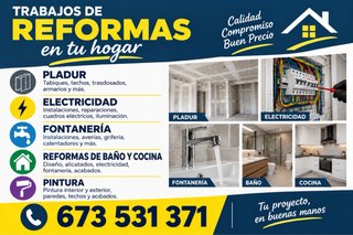 Reformas electricidad fontaneria pladur pintura