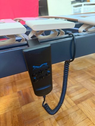 Cama articulada eléctrica metálica color madera