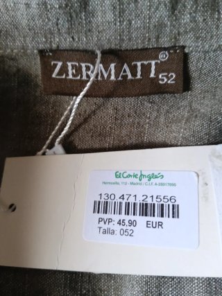 Camisa/Sobrecamisa ZERMATT Talla 52. Sin estrenar