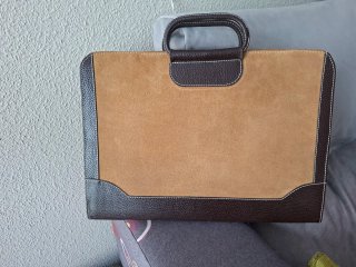 Maletín o Cartera Profesional Piel Beige/Marrón