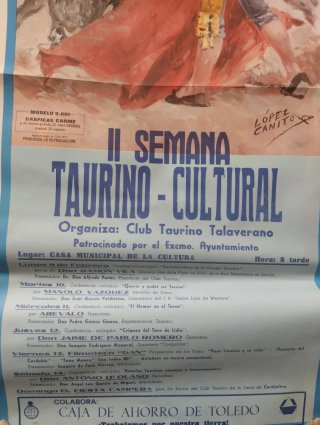CARTEL TOROS II SEMANA TAURINO CULTURAL TALAVERA
