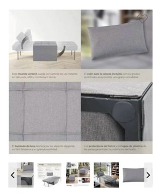 Puff/otomana convertible gris