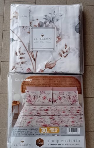 Completo letto matrimoniale Cotonidea 100% Cotone