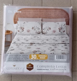 Completo letto matrimoniale Cotonidea 100% Cotone