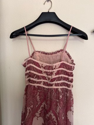 Vestido largo estampado paisley