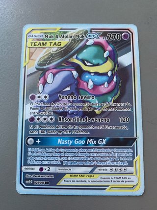 Carta Pokémon Muk & Alolan Muk GX 270 PS