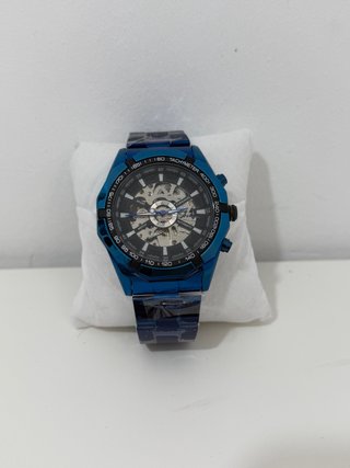 Reloj Forsining Automático Esqueleto Azul — Nuevo