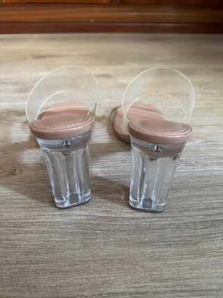 Zapatos tacón Zara beige transparentes