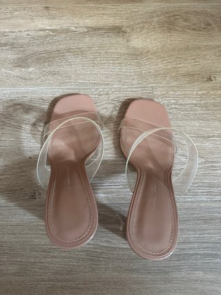 Zapatos tacón Zara beige transparentes