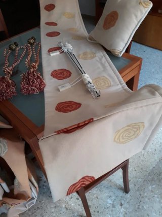 Cortinas y cojines de comedor