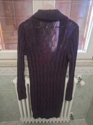 Cardigan lungo Oltre Viola Misto Mohair taglia L