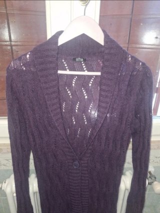 Cardigan lungo Oltre Viola Misto Mohair taglia L