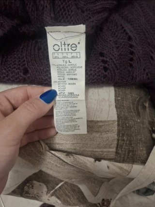 Cardigan lungo Oltre Viola Misto Mohair taglia L