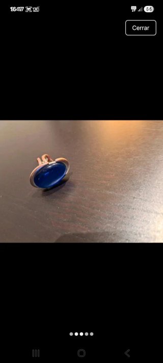 Anillo piedra azul y plata
