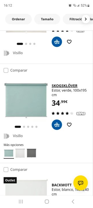 4 Estores SKOGSKLÖVER IKEA Nuevos