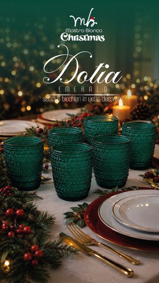 Set 6 Bicchieri Vetro Decorato Mastro Bianco