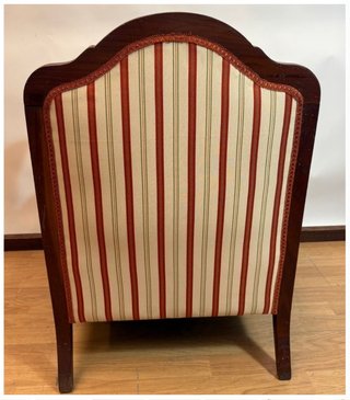 Butaca/Sillón/Descalzadora vintage - madera y tela