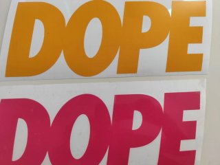 Lote 2 Pegatinas Dope Vinilo Permanente Amarillo y