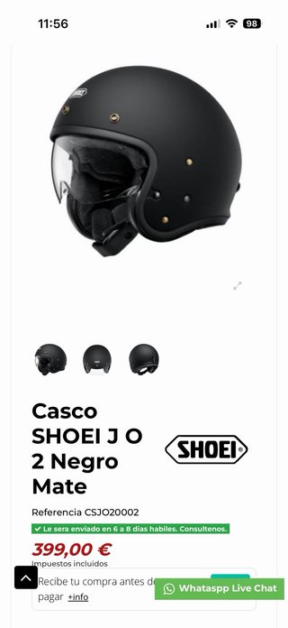 Casco Jet Helmets Premium Shoei JO mate. T-S