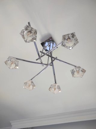 Lámpara de salón moderna cristal y metal