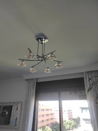 Lámpara de salón moderna cristal y metal