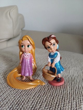 2 Figuras Disney Rapunzel y Bella Mini Animators