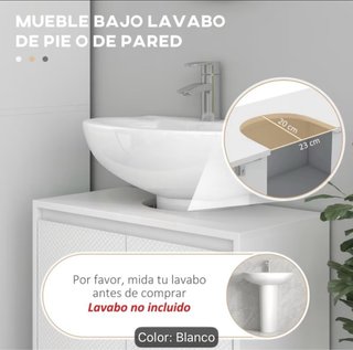 Mueble de baño blanco con puertas