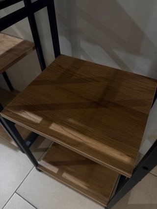 Estantería estrecha madera y metal 5 baldas